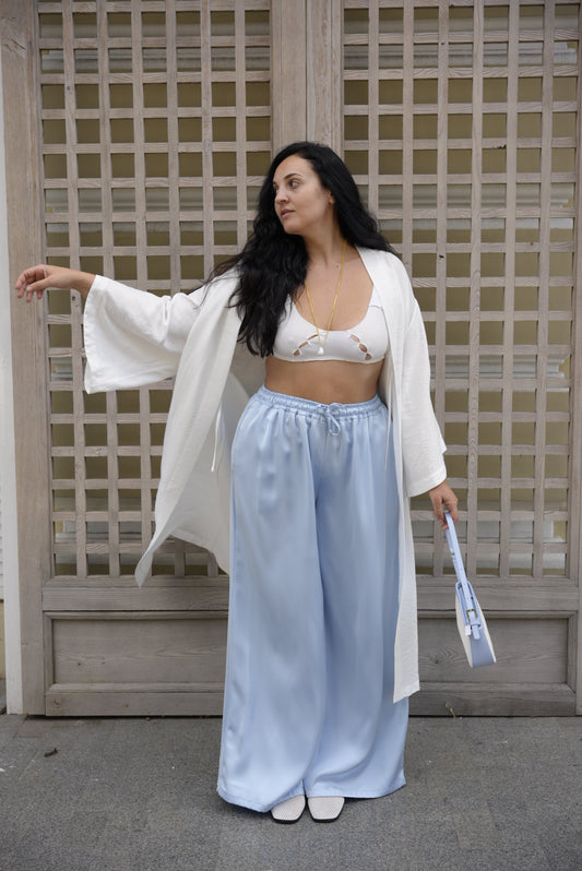 Штани з двостороннього сатину блакитний