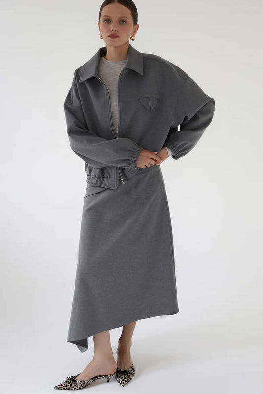 Спідниця максі асиметрія сіра