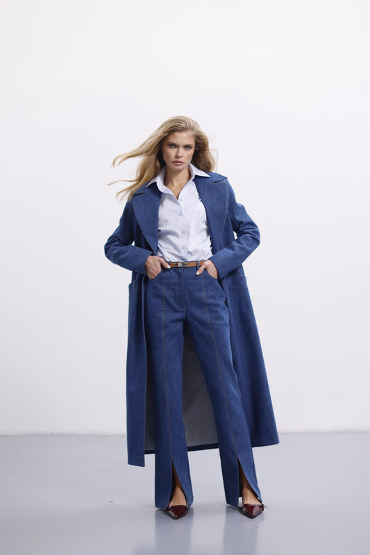 Тренч денім синій