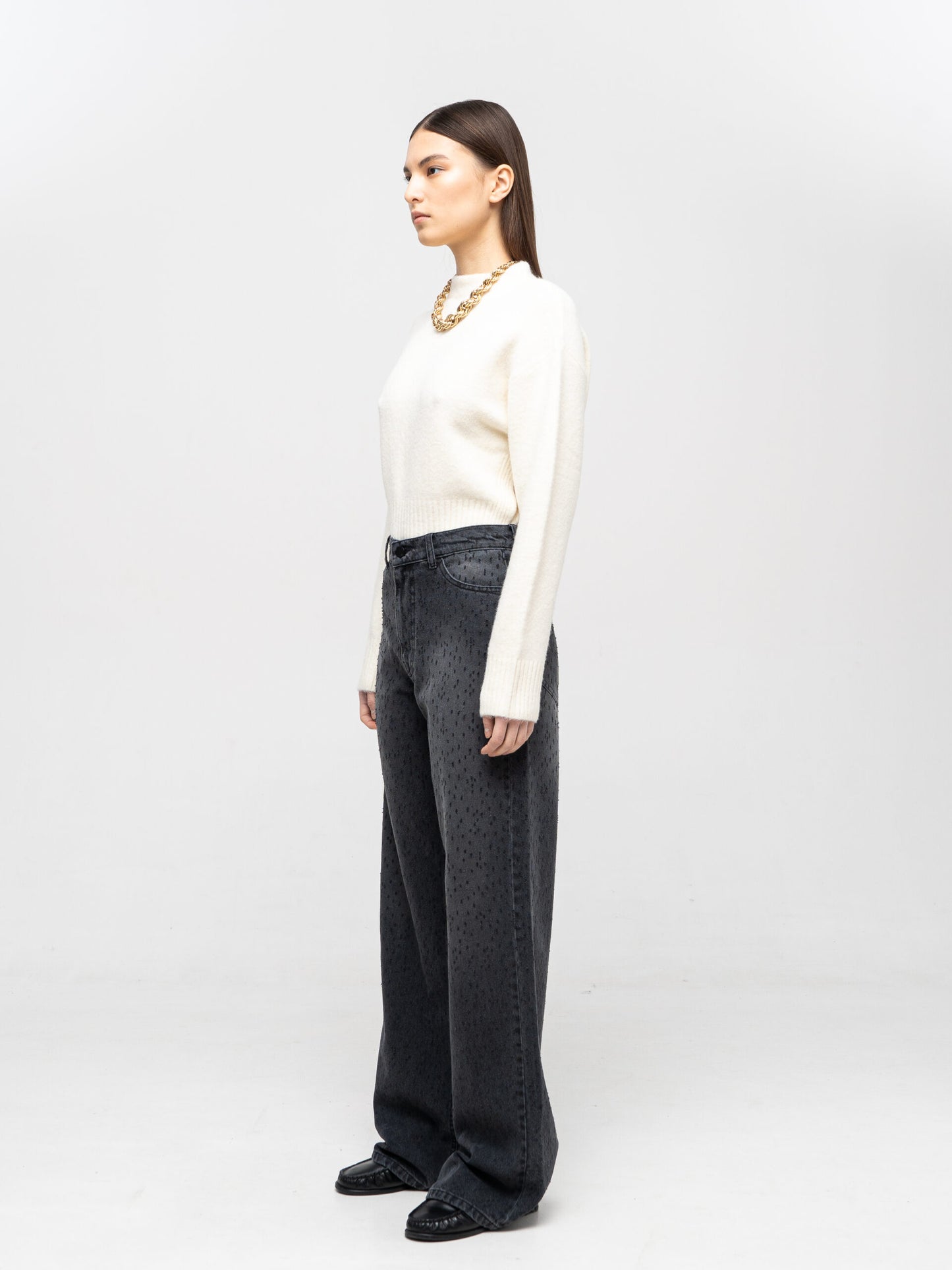 Baggy Grey Jeans з зачіпами