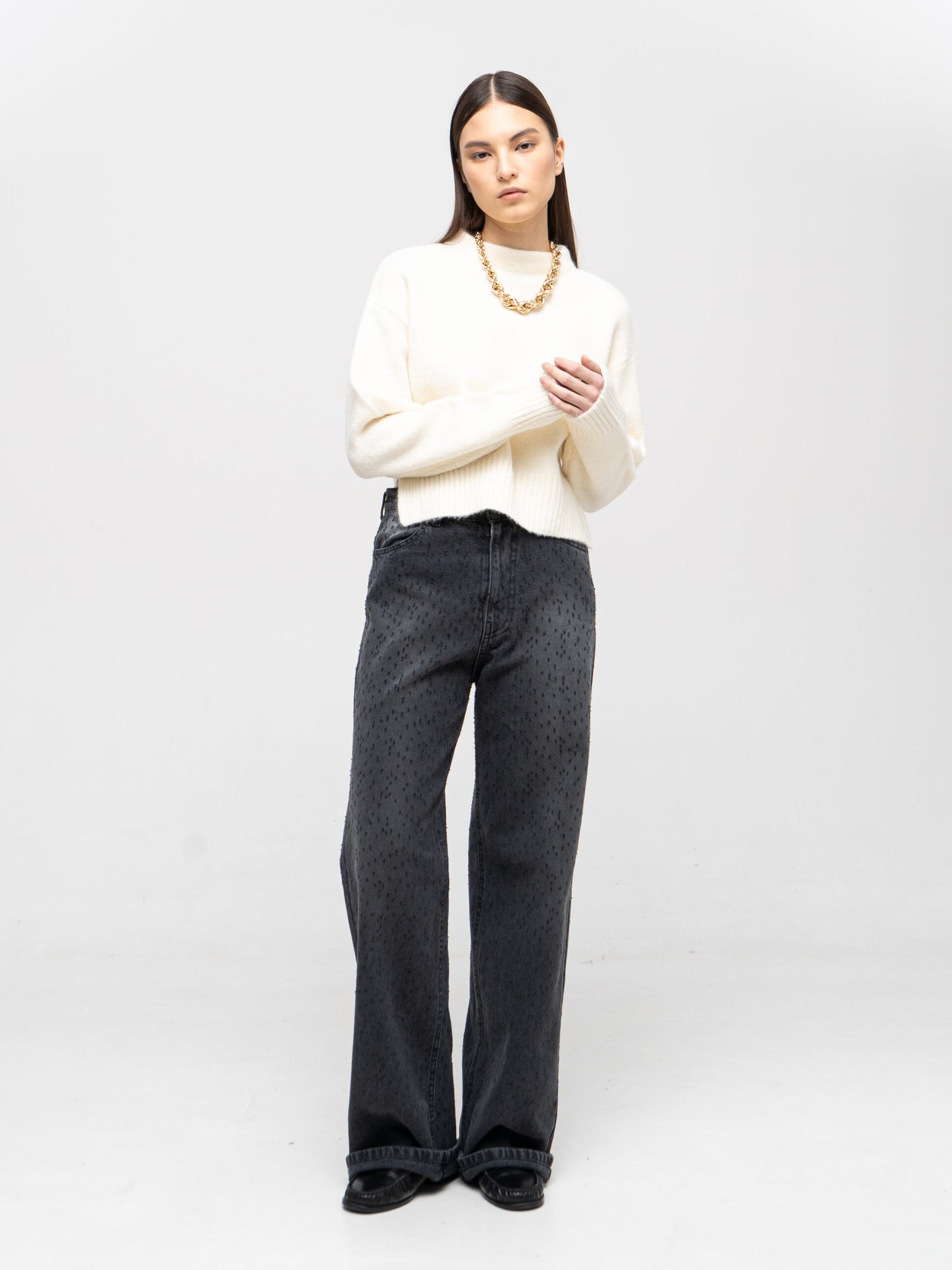Baggy Grey Jeans з зачіпами