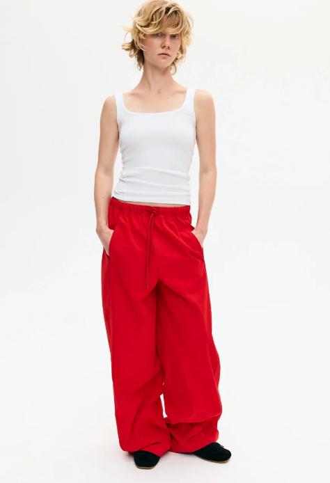 Штани з кантом червоні