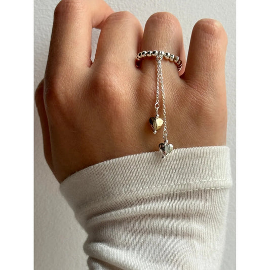 КАБЛУЧКА DOUBLE CHAIN RING | HEARTS