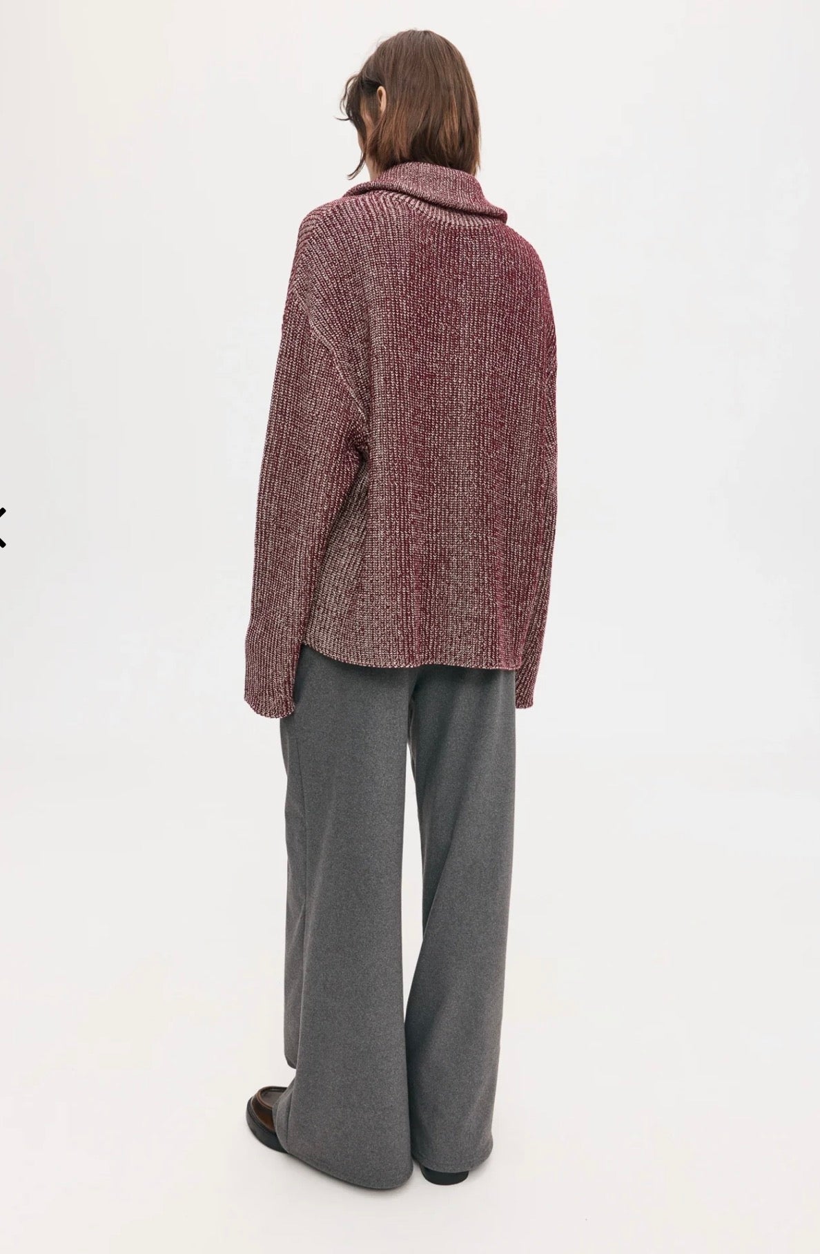 Светр меланж із замком бордовий ONE SIZE