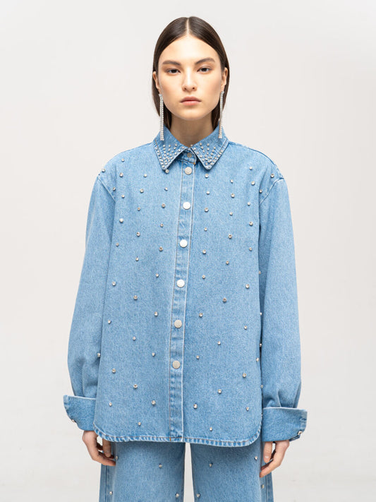 Сорочка шайнінг блакитна