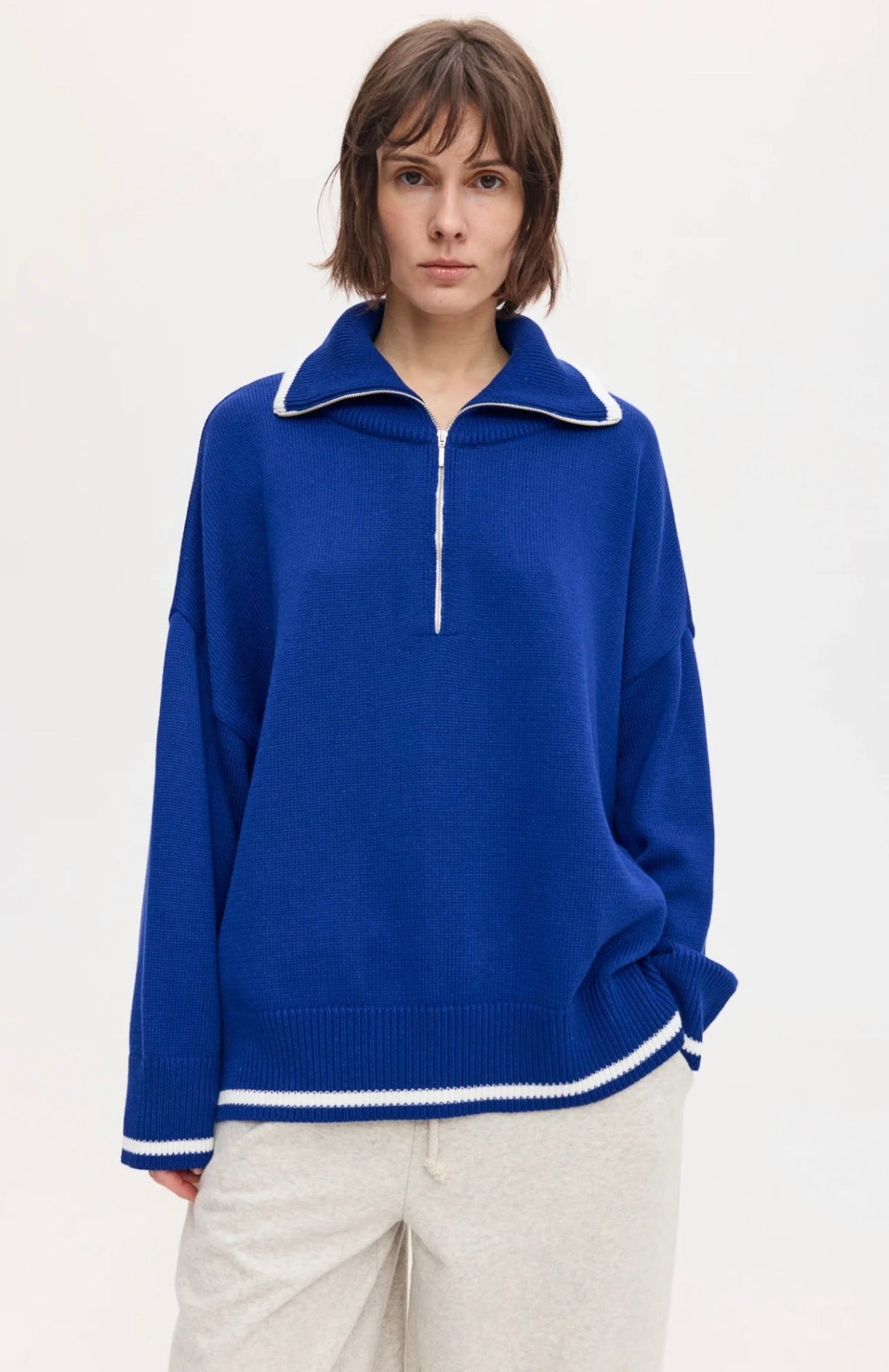 Светр із замком синій ONE SIZE