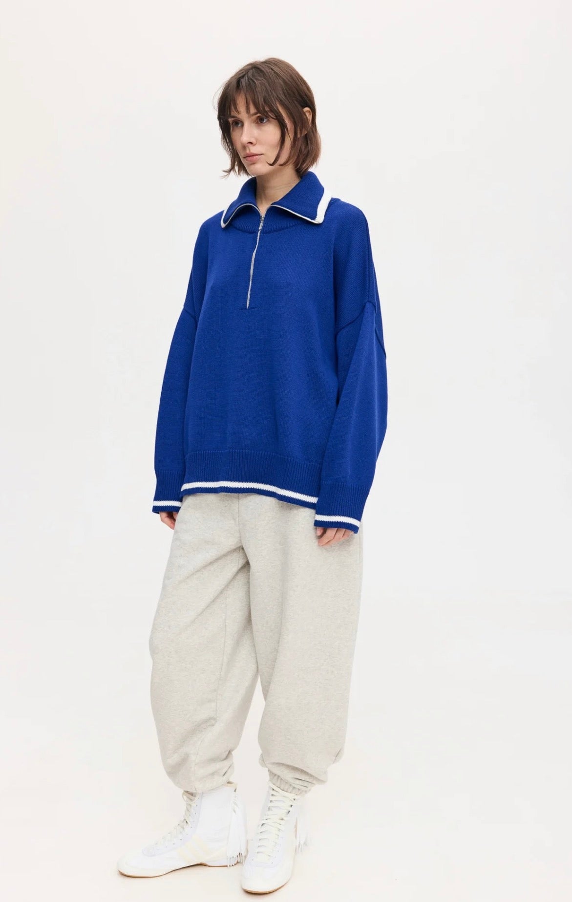 Светр із замком синій ONE SIZE