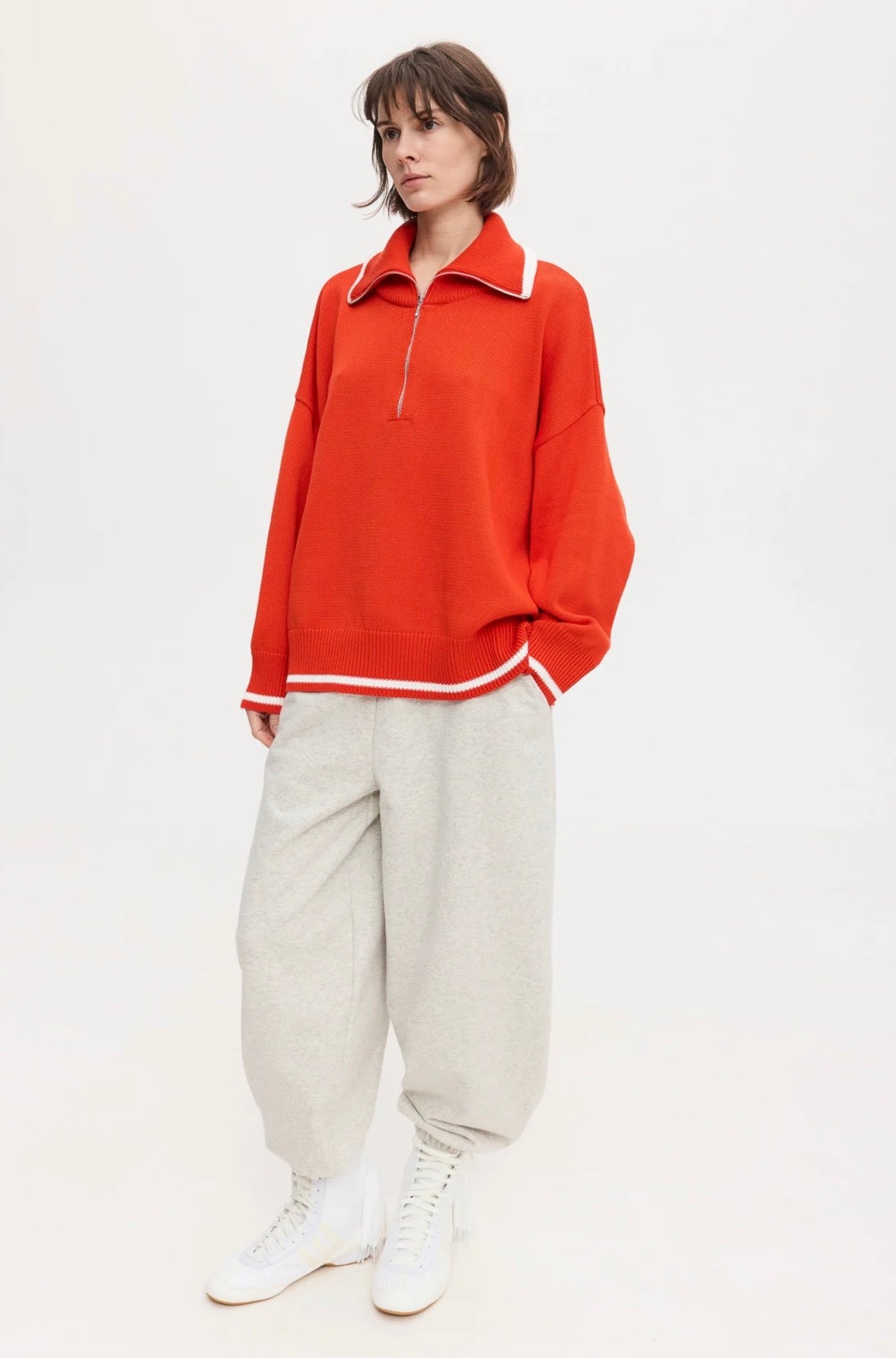 Светр із замком червоний ONE SIZE