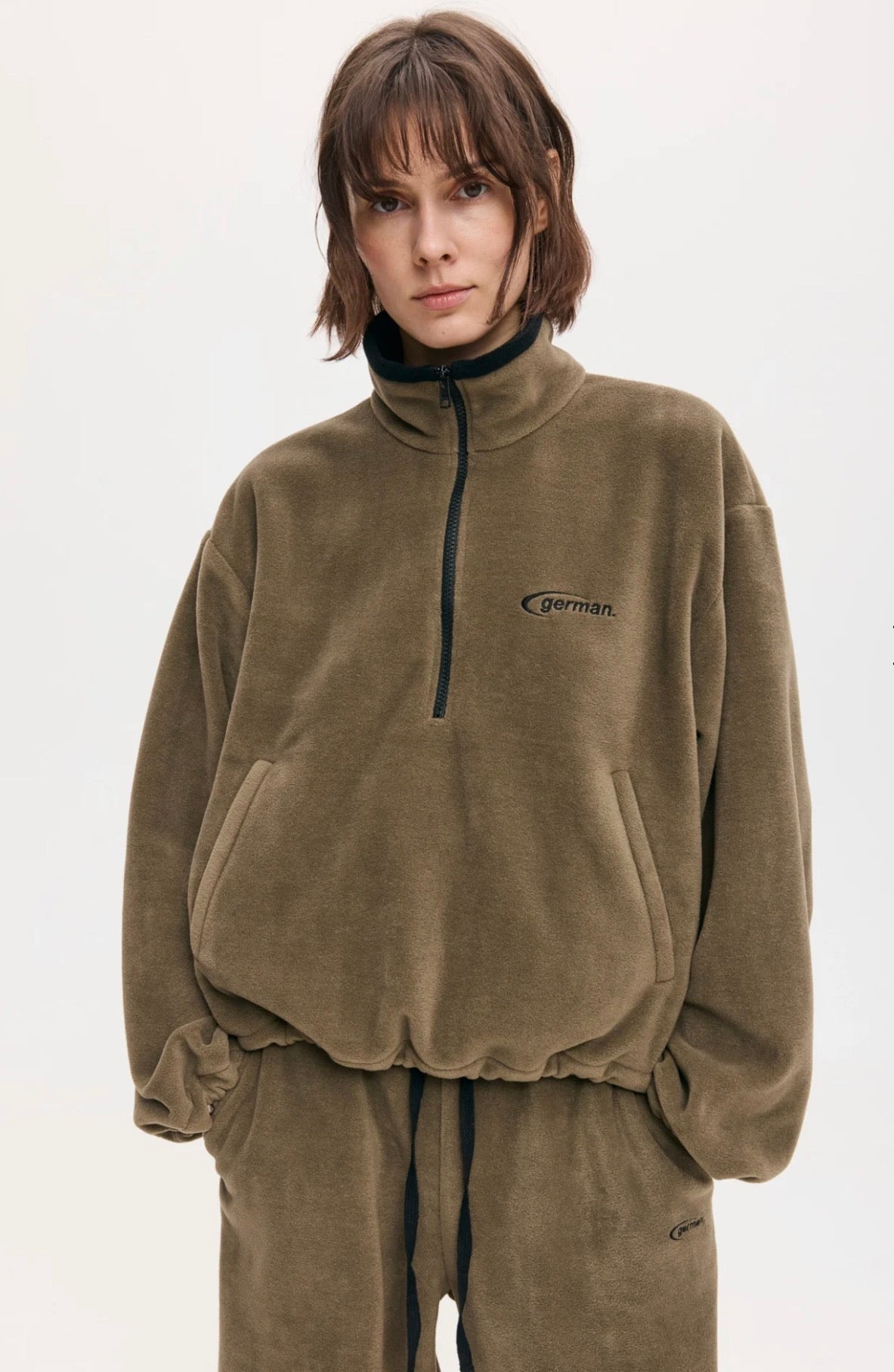 Флісова кофта crop койот