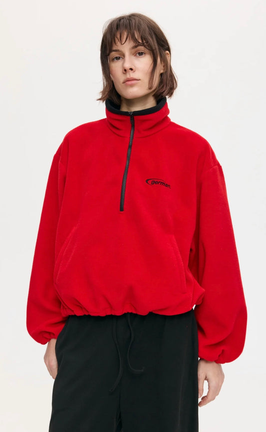 Флісова кофта crop червоний