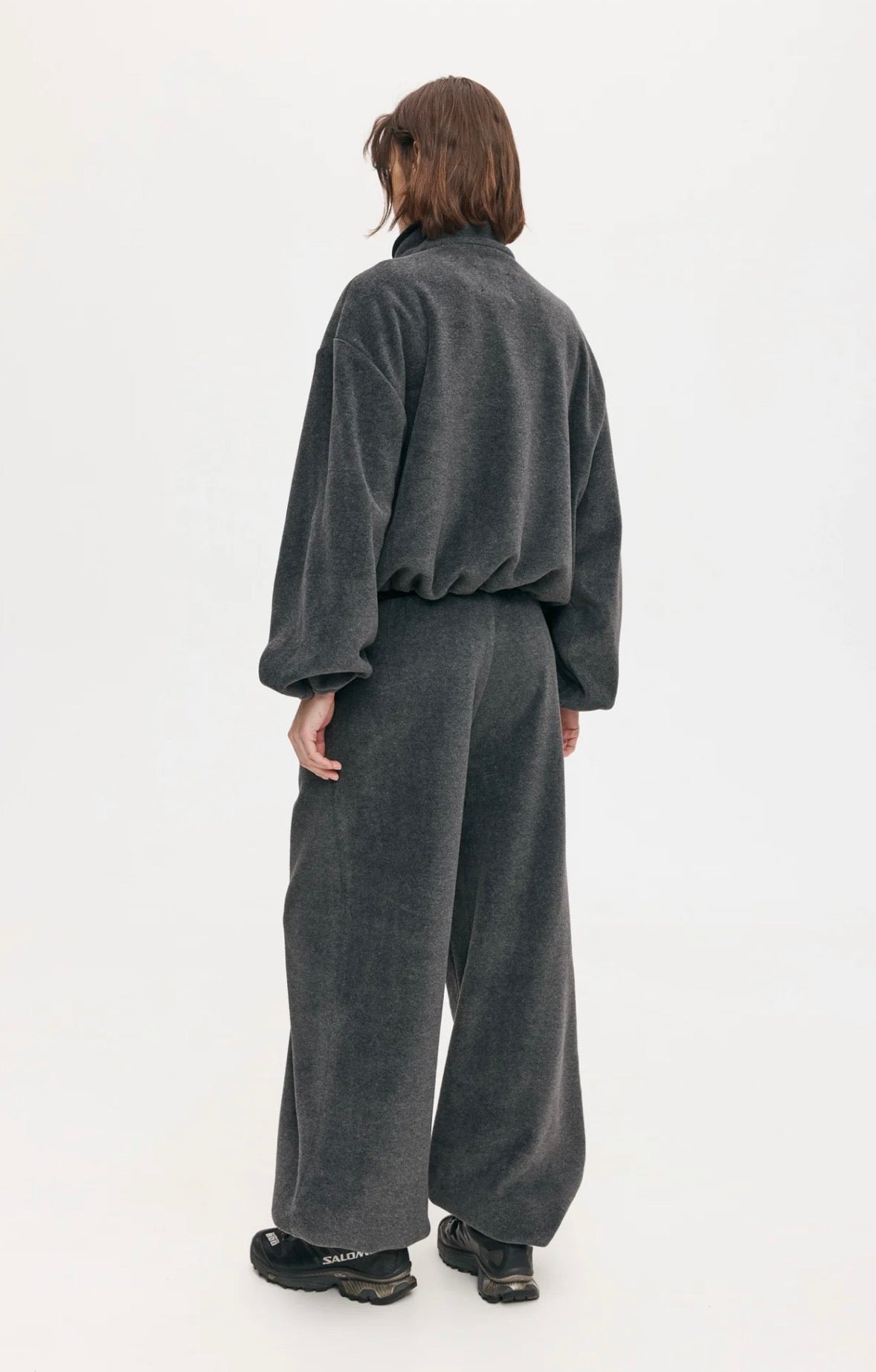 Флісова кофта crop сіра