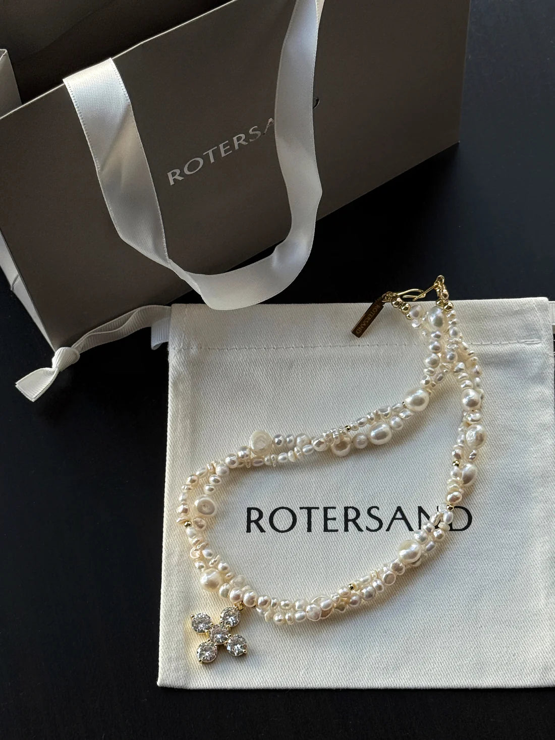 ROTERSAND Кольє Spirea (білий золотий 40см)